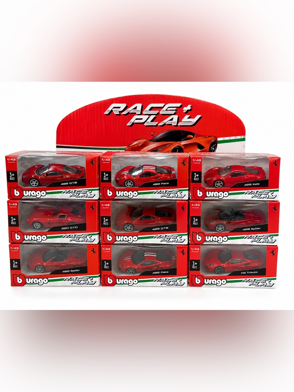 YOU PICK 2 CAR Burago Ferrari 1:43 Buy One Get One FREE Race & Play Red Die-Cast